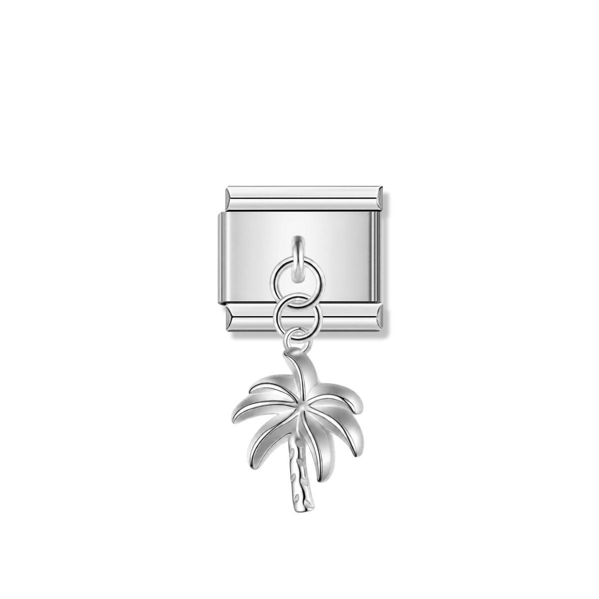 Tropical Coconut Tree – Silver Italian Pendant Charm