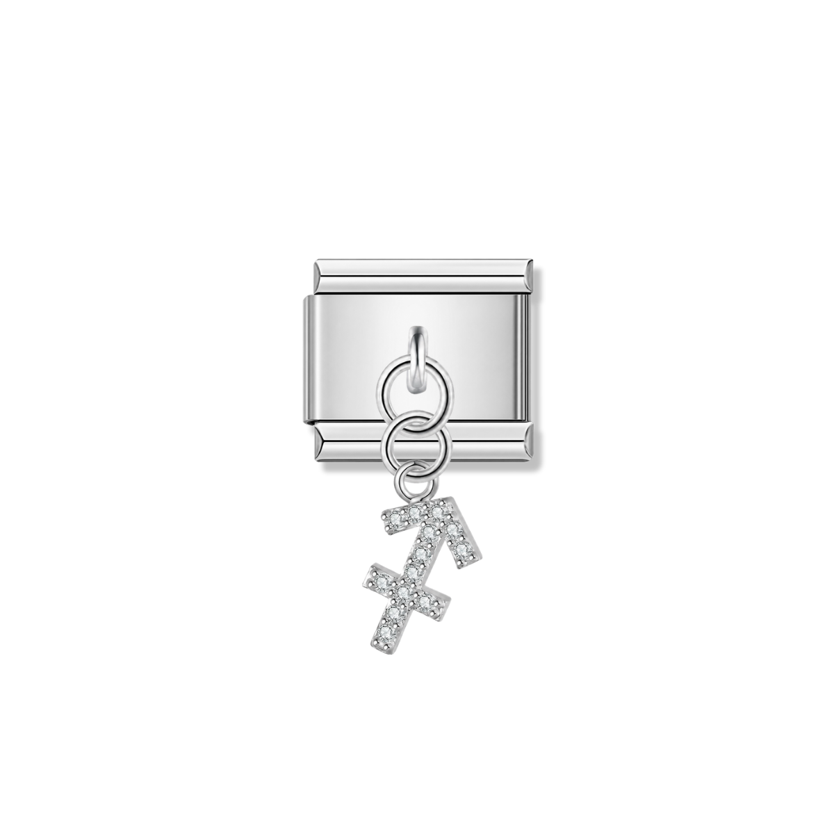 Sagittarius with CZ – Silver Italian Pendant Charm – Italian charm by Italycharm