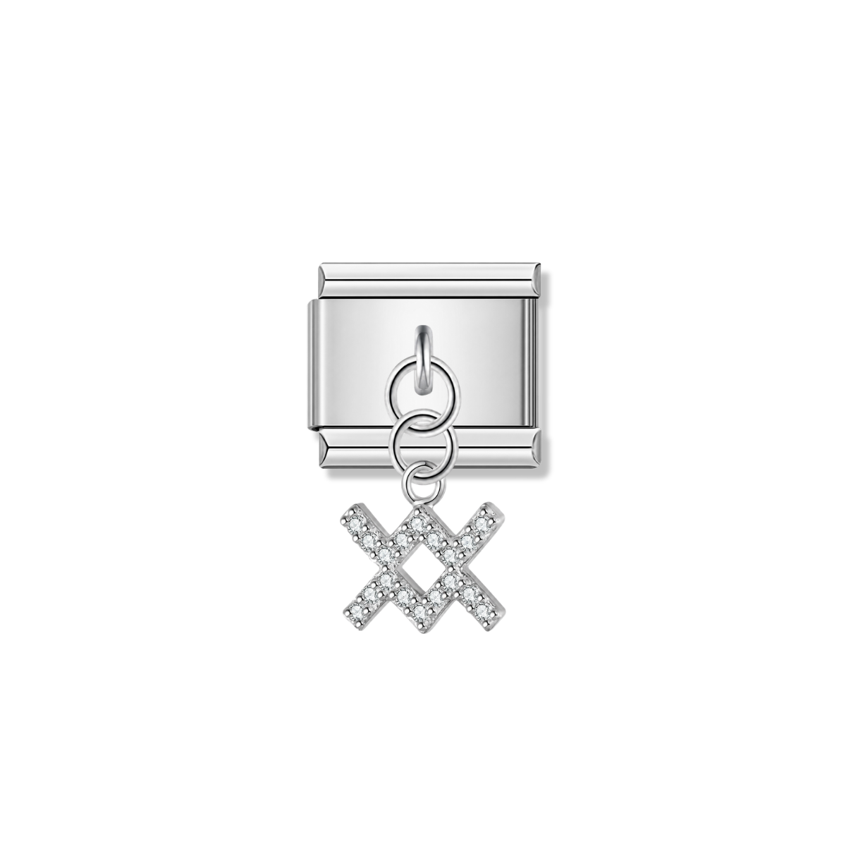 Aquarius with CZ – Silver Italian Pendant Charm – Italian charm by Italycharm