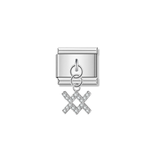 Aquarius with CZ – Silver Italian Pendant Charm – Italian charm by Italycharm