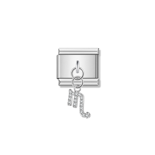Scorpio with CZ – Silver Italian Pendant Charm – Italian charm by Italycharm