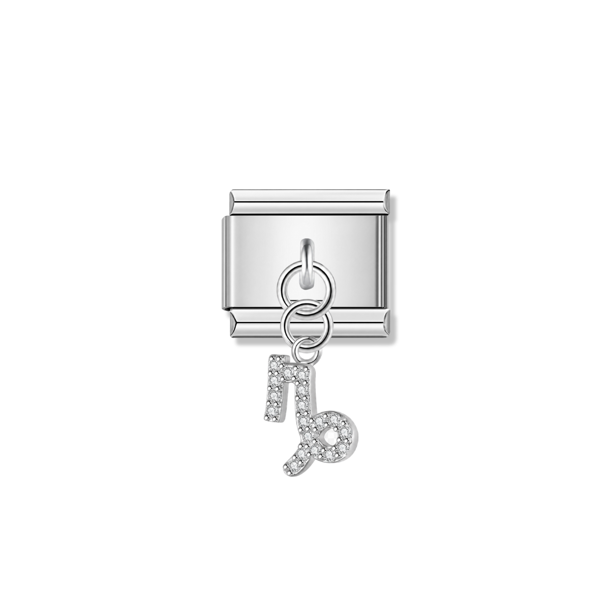 Capricorn with CZ – Silver Italian Pendant Charm – Italian charm by Italycharm