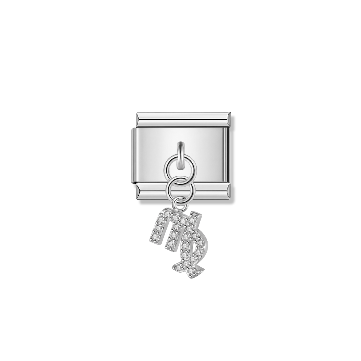 Virgo with CZ – Silver Italian Pendant Charm – Italian charm by Italycharm
