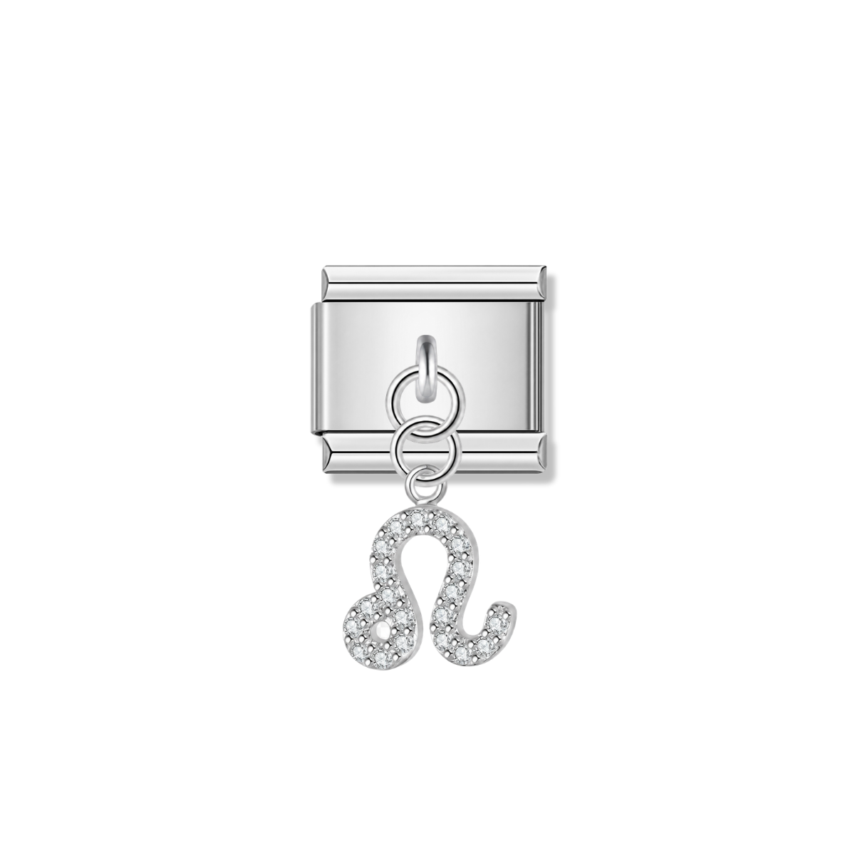 Leo with CZ – Silver Italian Pendant Charm – Italian charm by Italycharm