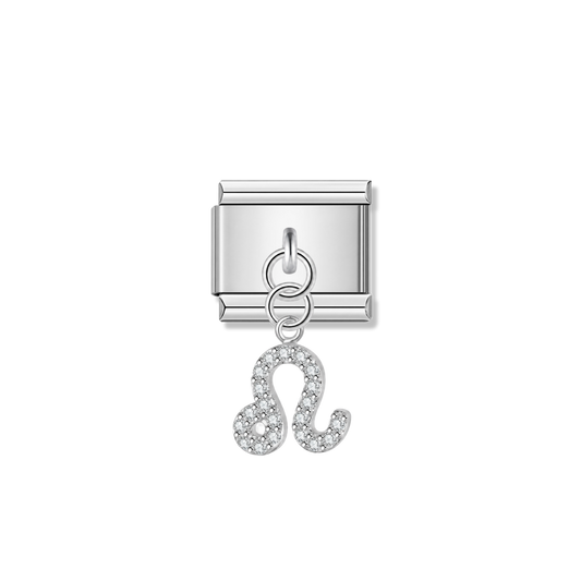 Leo with CZ – Silver Italian Pendant Charm – Italian charm by Italycharm