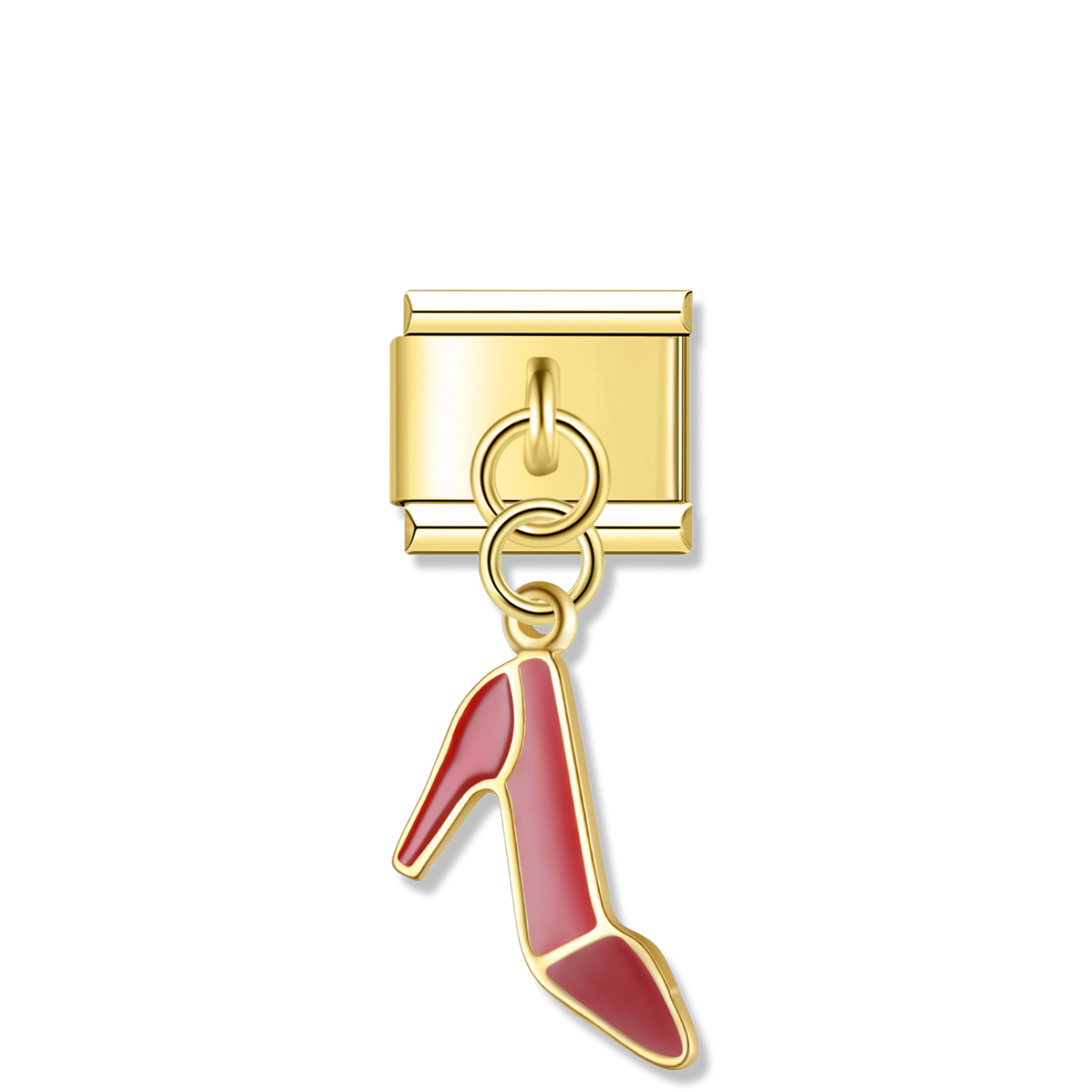 Red Stiletto Heel - Gold Pendant Charm