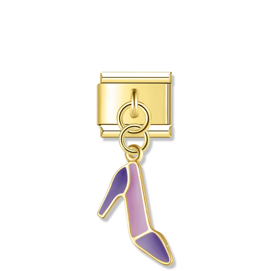 Violet Stiletto Heel - Gold Pendant Charm