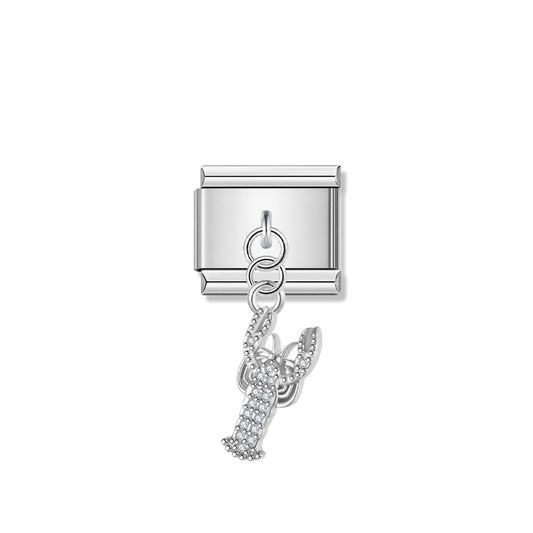 Crab with CZ – Silver Italian Pendant Charm – Italian charm by Italycharm