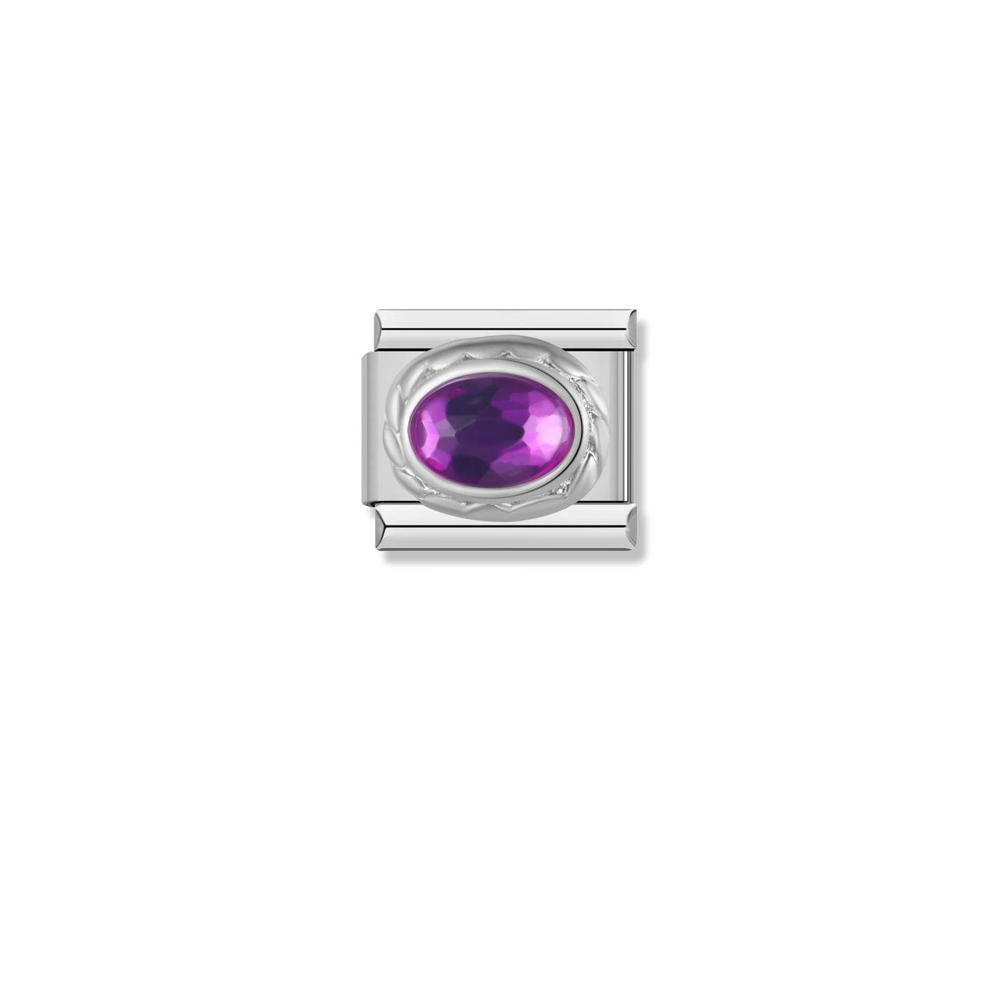 Purple Amethyst Crystal - Silver Charm