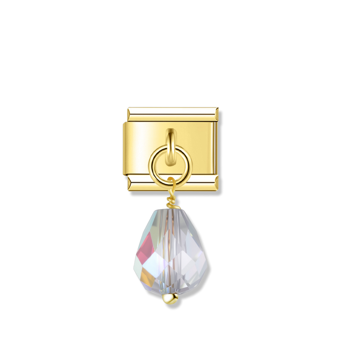Aurora Teardrop Crystal - Gold Pendant Charm