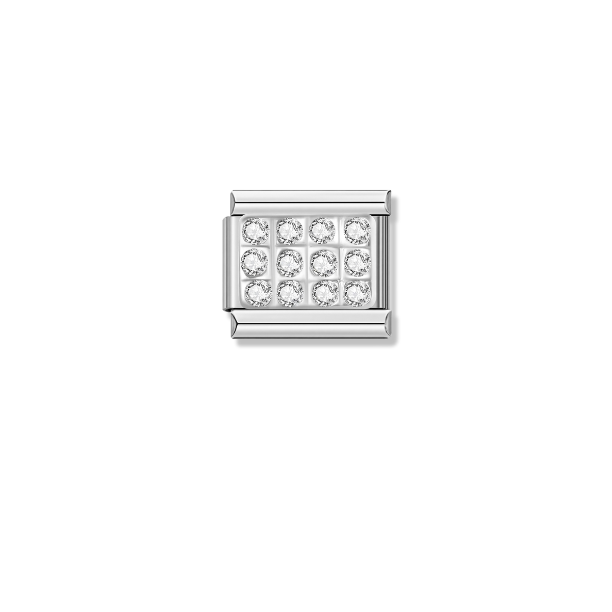 Royal Charm with White CZ – silver Italian charm by Italycharm