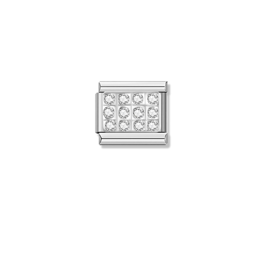 Royal Charm with White CZ – silver Italian charm by Italycharm