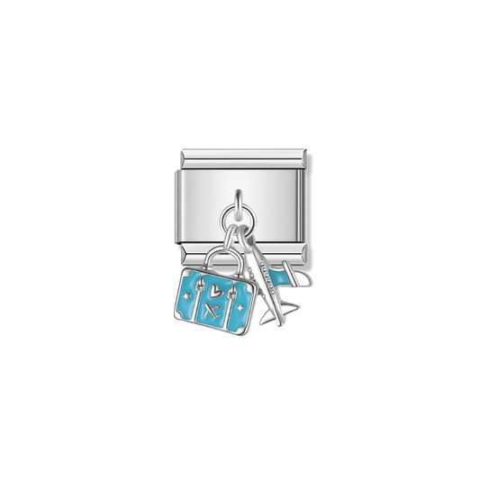 Travel Set – Silver Italian Pendant Charm – Italian charm by Italycharm