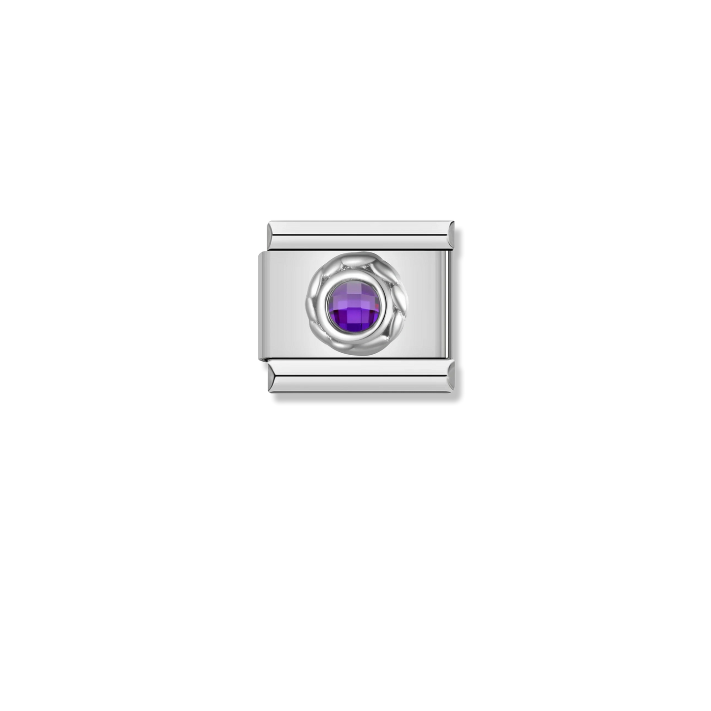 Purple Crystal Swirl - Silver Charm
