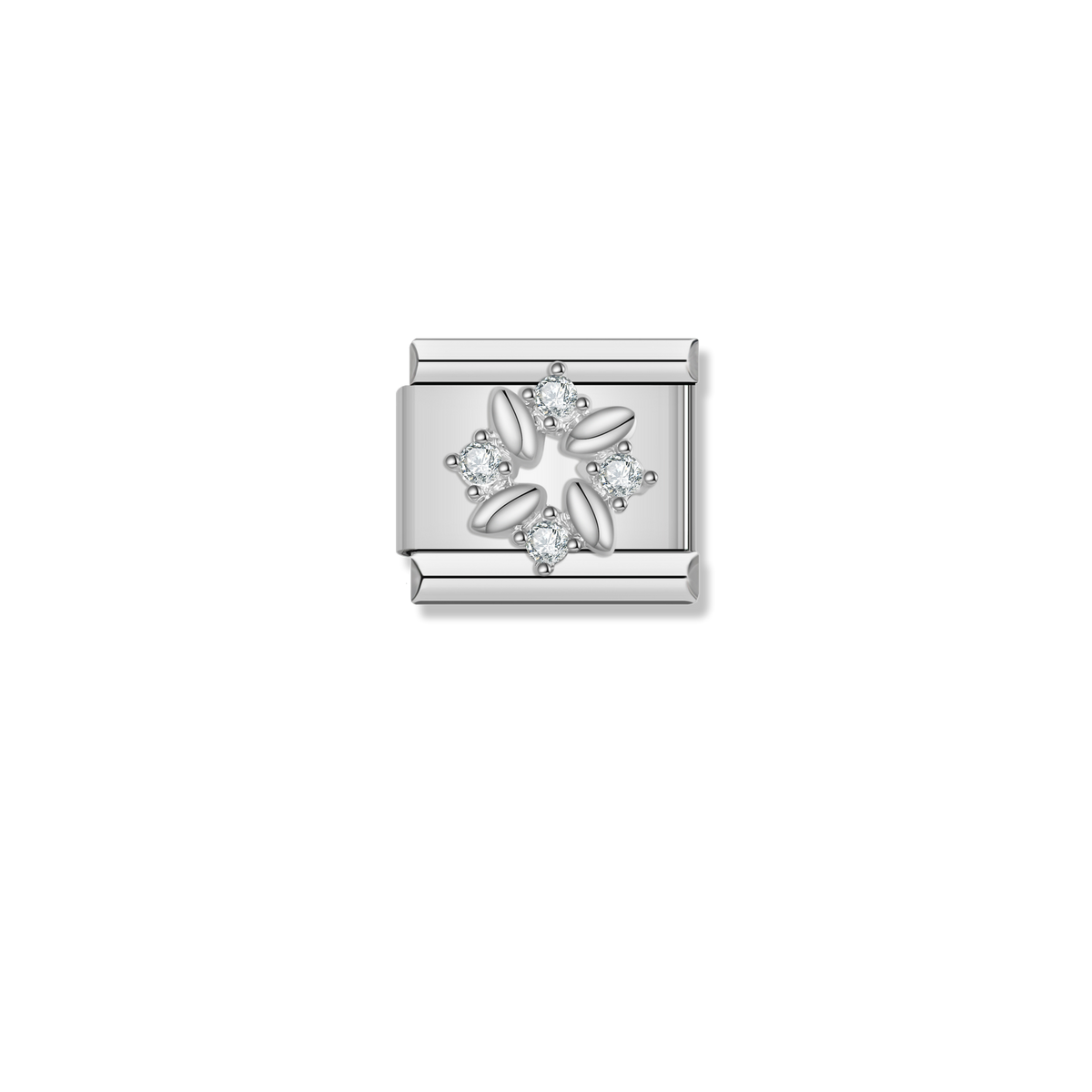 Crystal Flower Wreath - Silver Charm