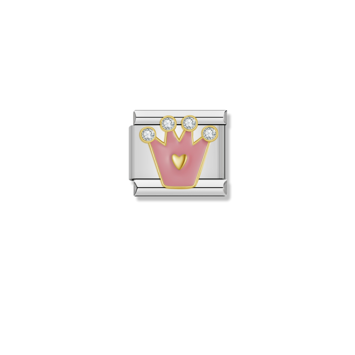 Pink Princess Crown - Silver Charm