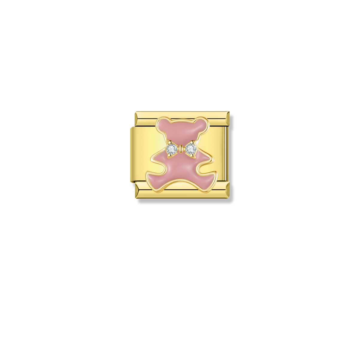 Pink Teddy Bear - Gold Charm