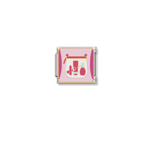 Pink Makeup Bag - Silver Charm