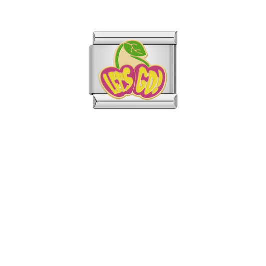 Let's Go Cherries – silver Italian charm by Italycharm