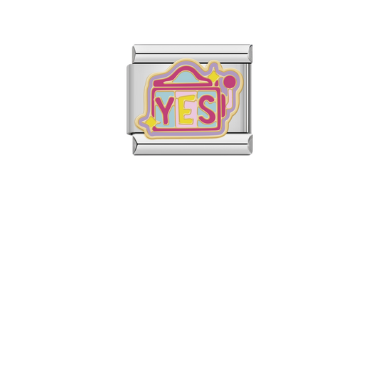 Say Yes – silver Italian charm by Italycharm