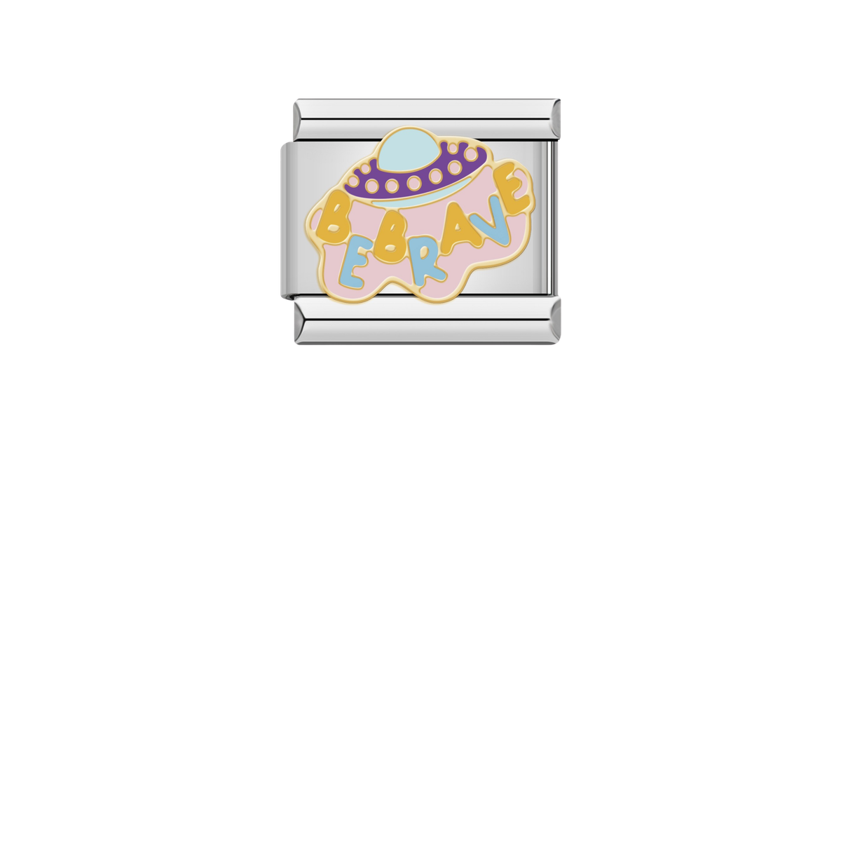Be Brave UFO – silver Italian charm by Italycharm