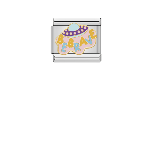 Be Brave UFO – silver Italian charm by Italycharm