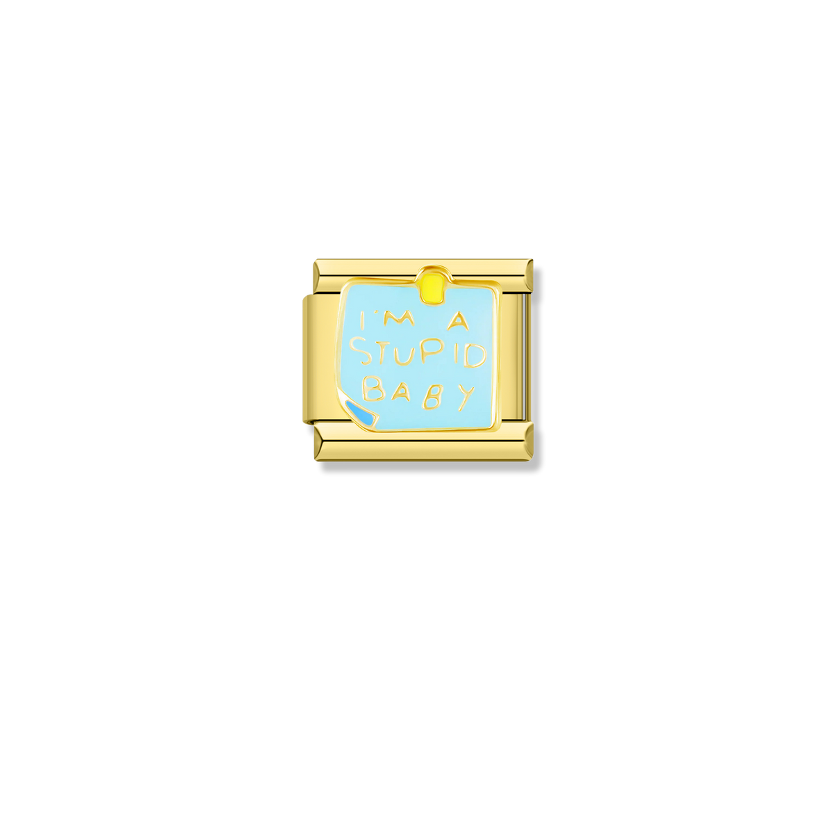 Stupid Baby Note - Gold Charm
