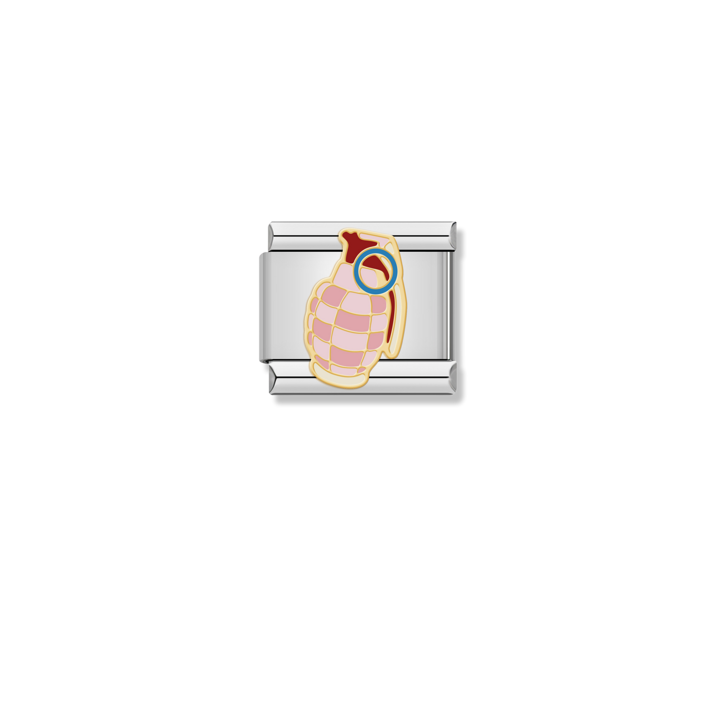Pink Hand Grenade - Silver Charm