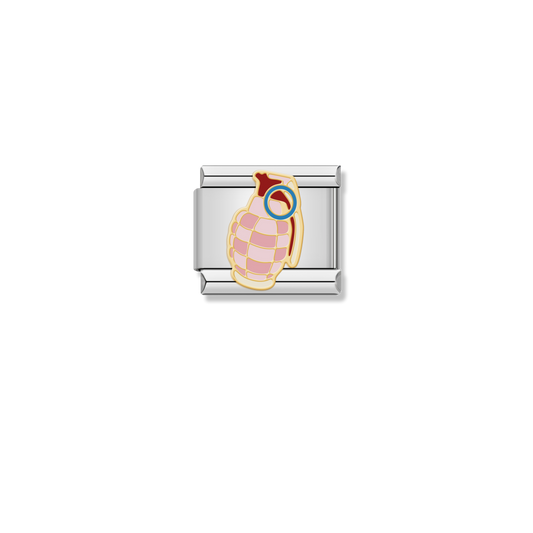 Pink Hand Grenade - Silver Charm
