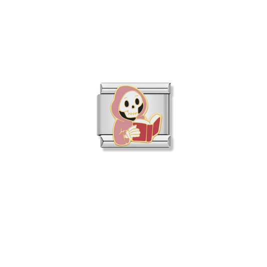 Reading Skeleton - Silver Charm