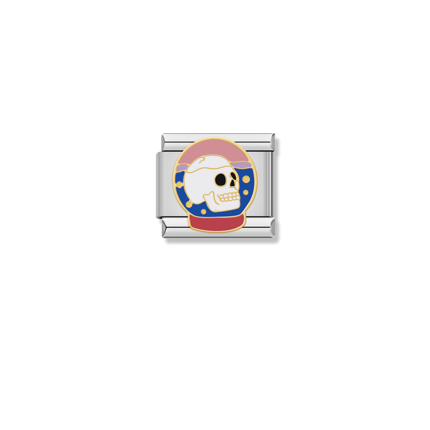 Astronaut Skull - Silver Charm