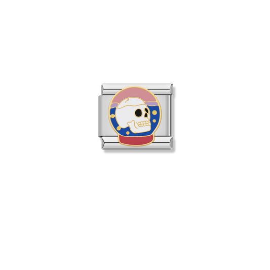 Astronaut Skull - Silver Charm