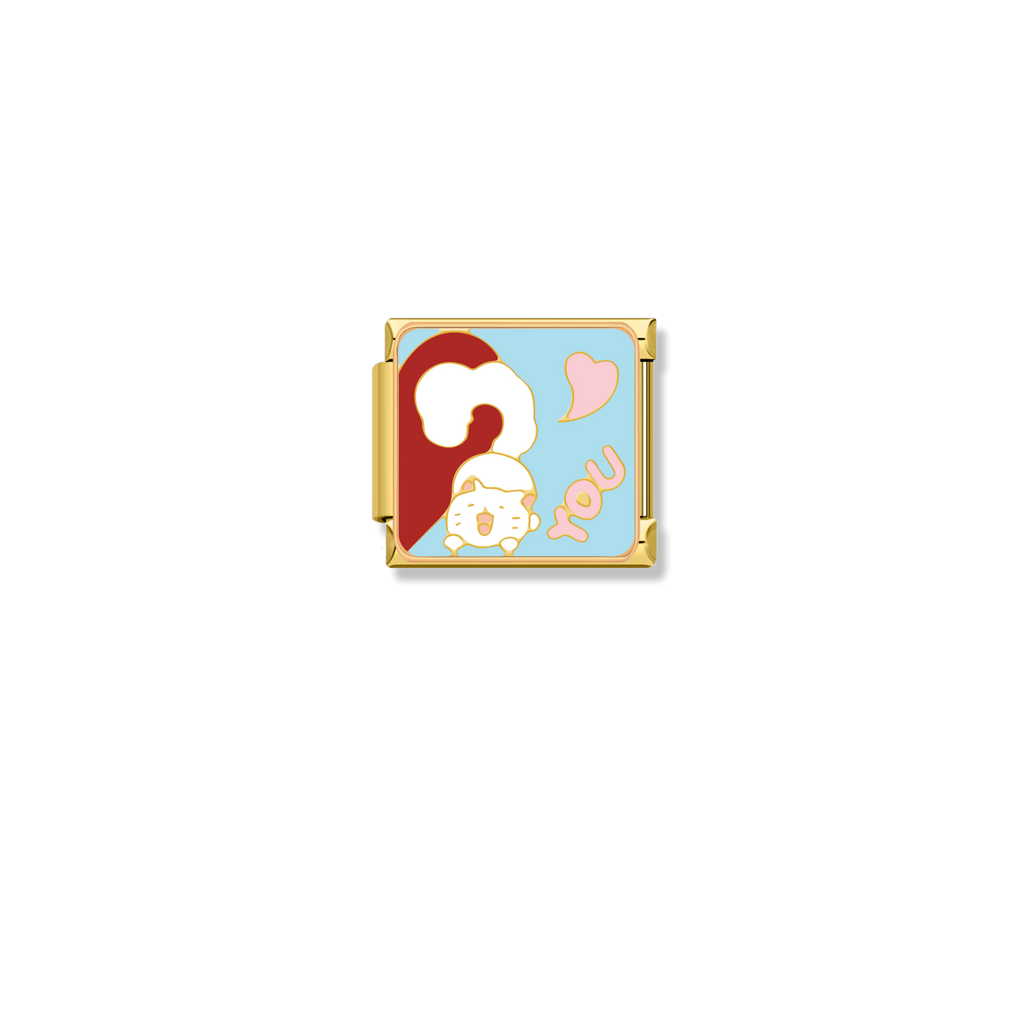 You Half Heart Cat - Gold Charm