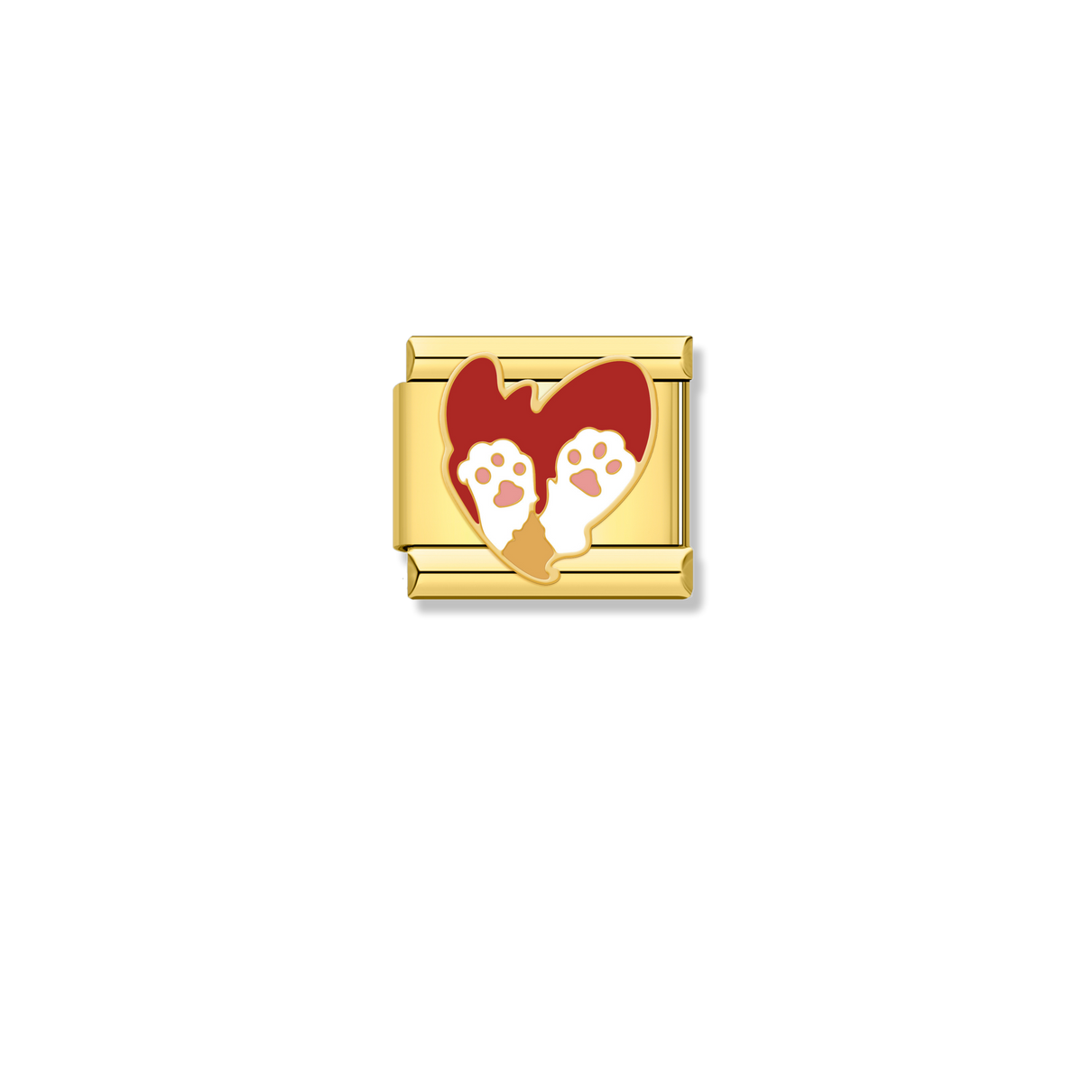 Cat Paws Heart - Gold Charm