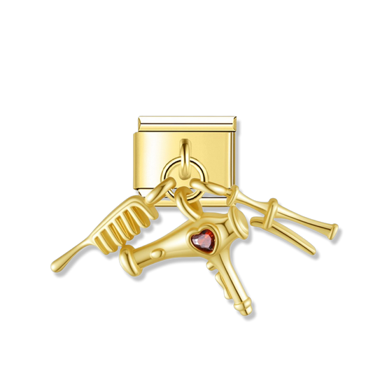 Hair Salon Tools - Gold Pendant Charm