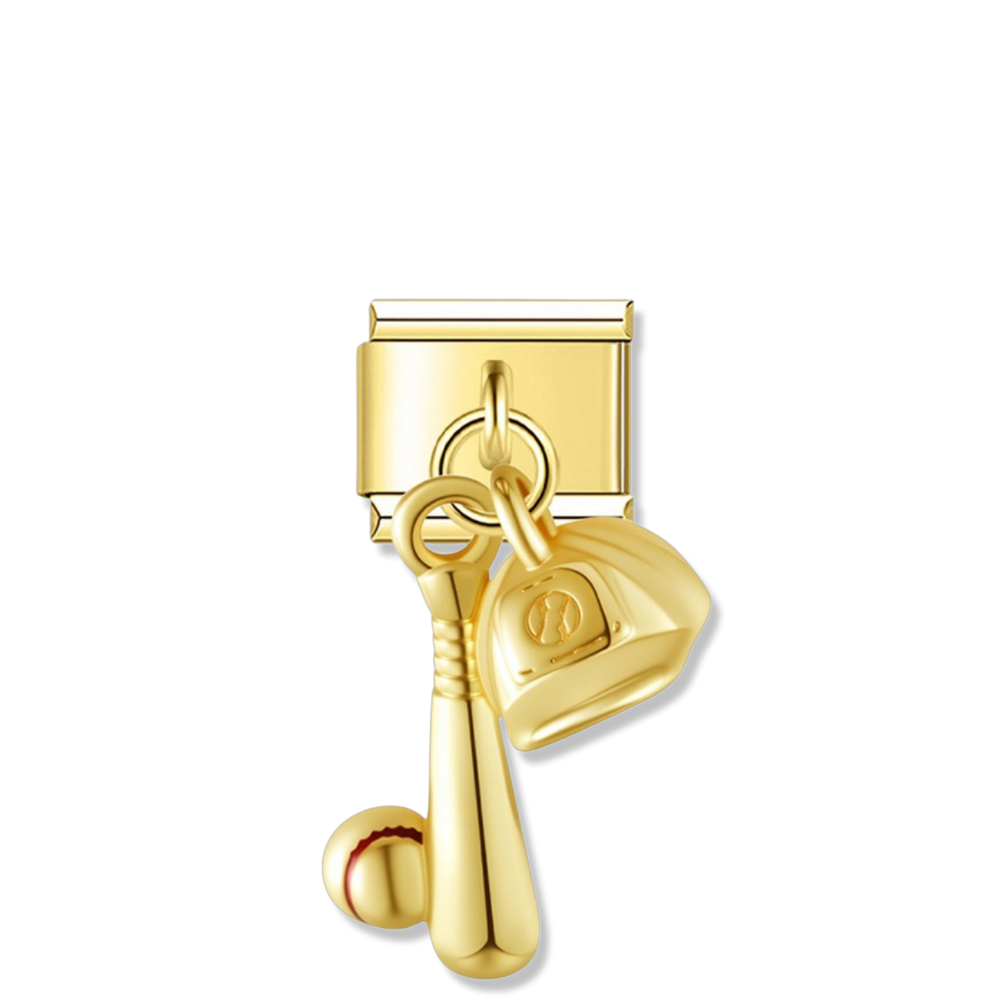 Baseball Bat Cap - Gold Pendant Charm