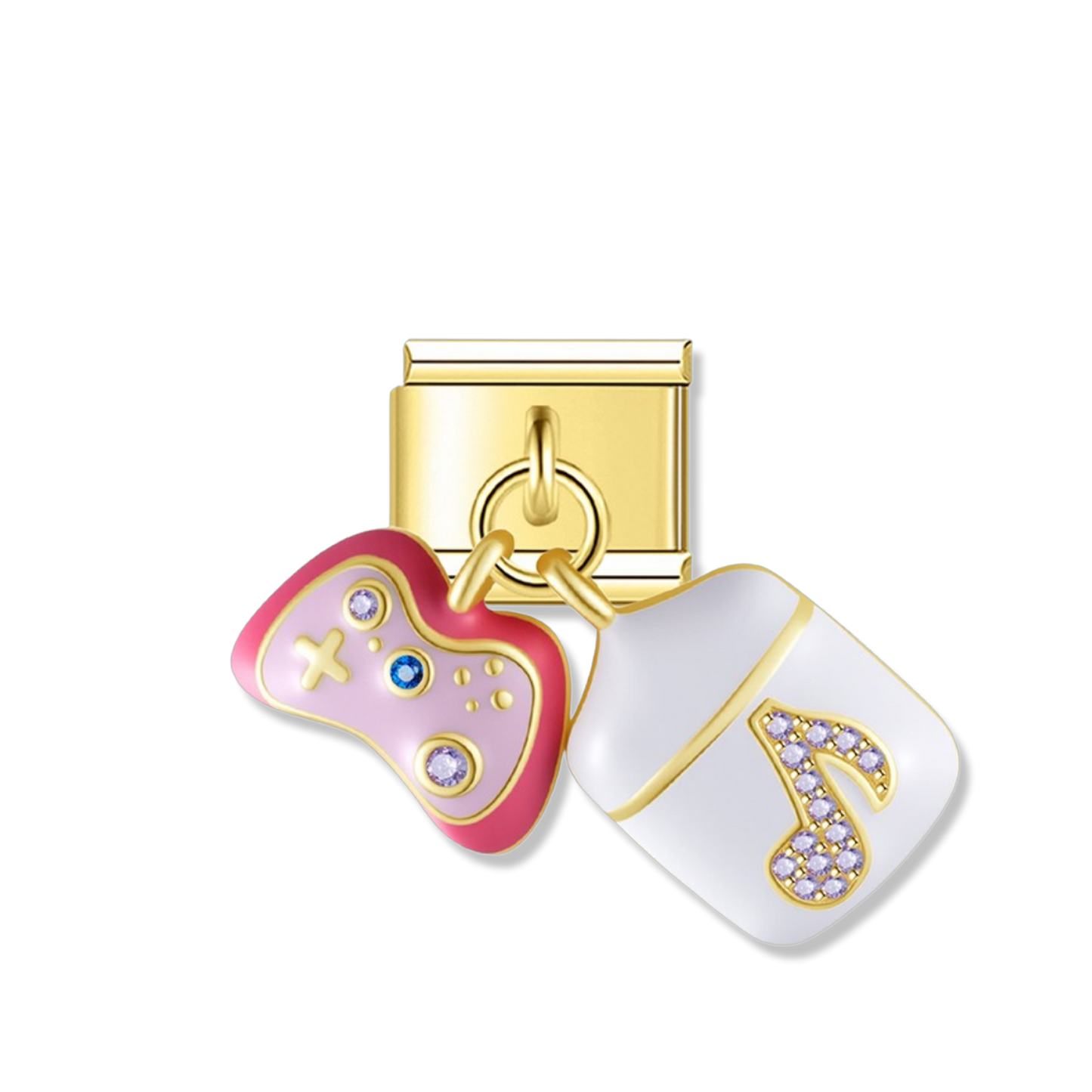 Gamer Music Note - Gold Pendant Charm