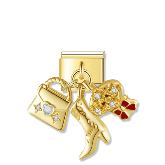 Fashionista Boot & Bag - Gold Pendant Charm