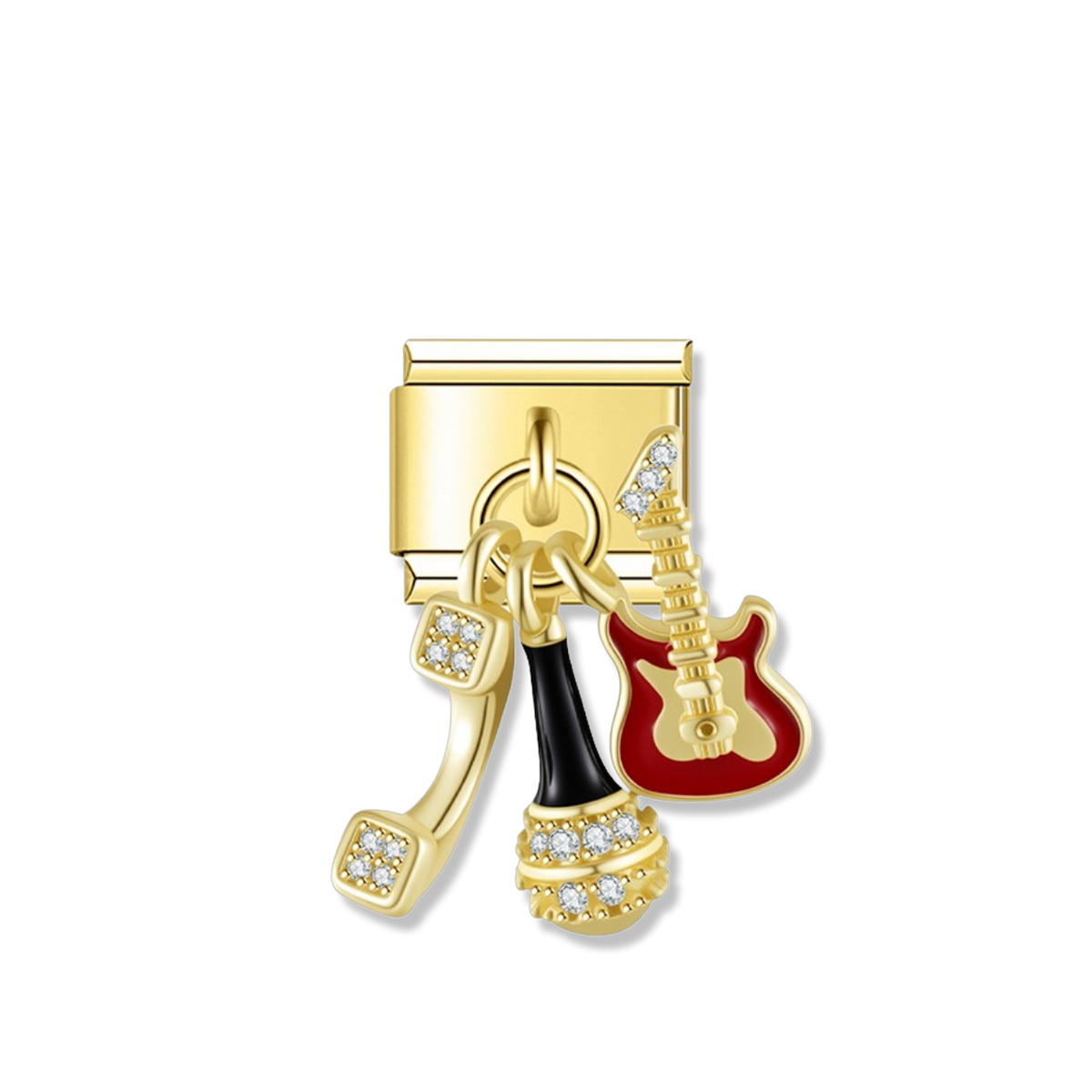 Rock Music Guitar - Gold Pendant Charm