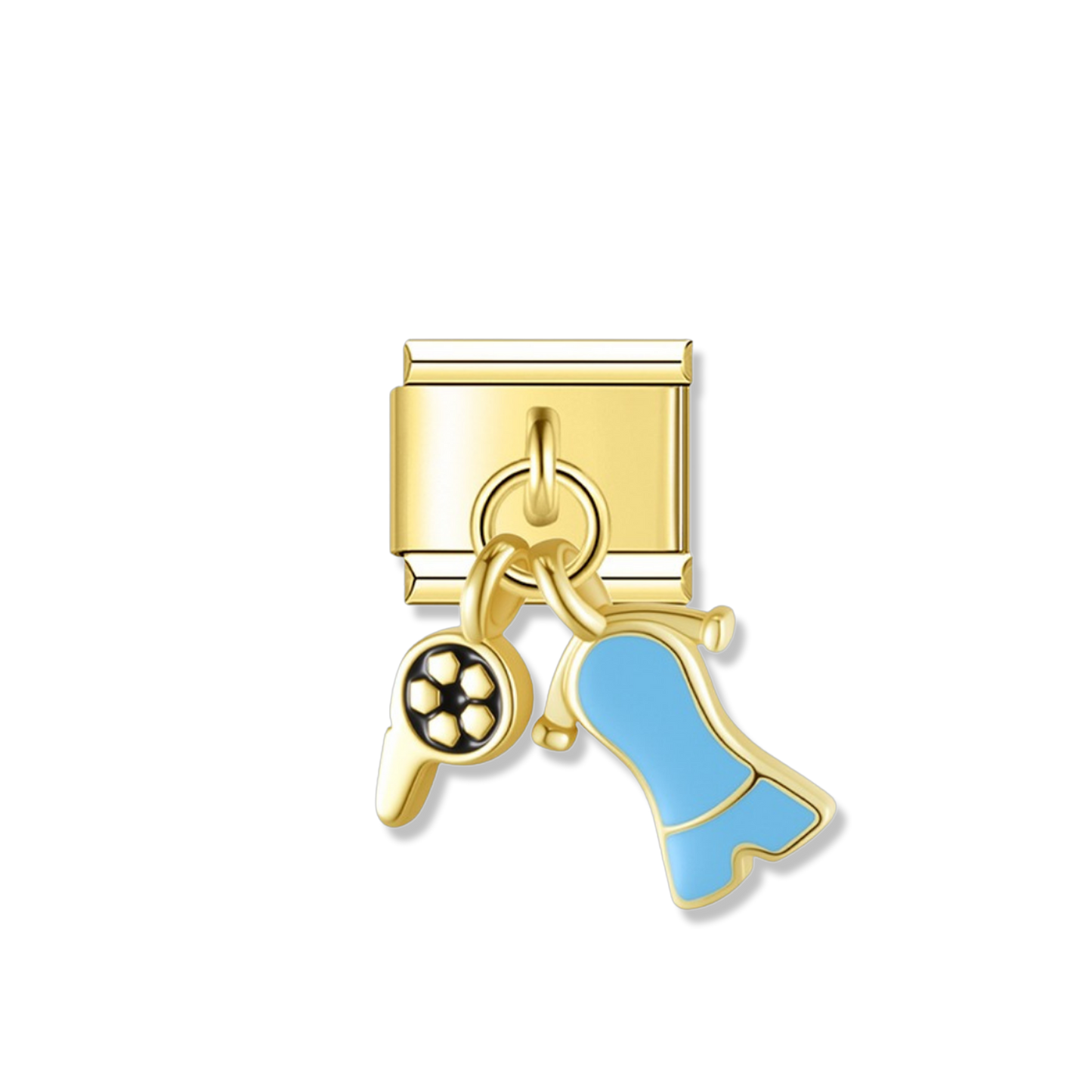 Soccer Match Whistle - Gold Pendant Charm