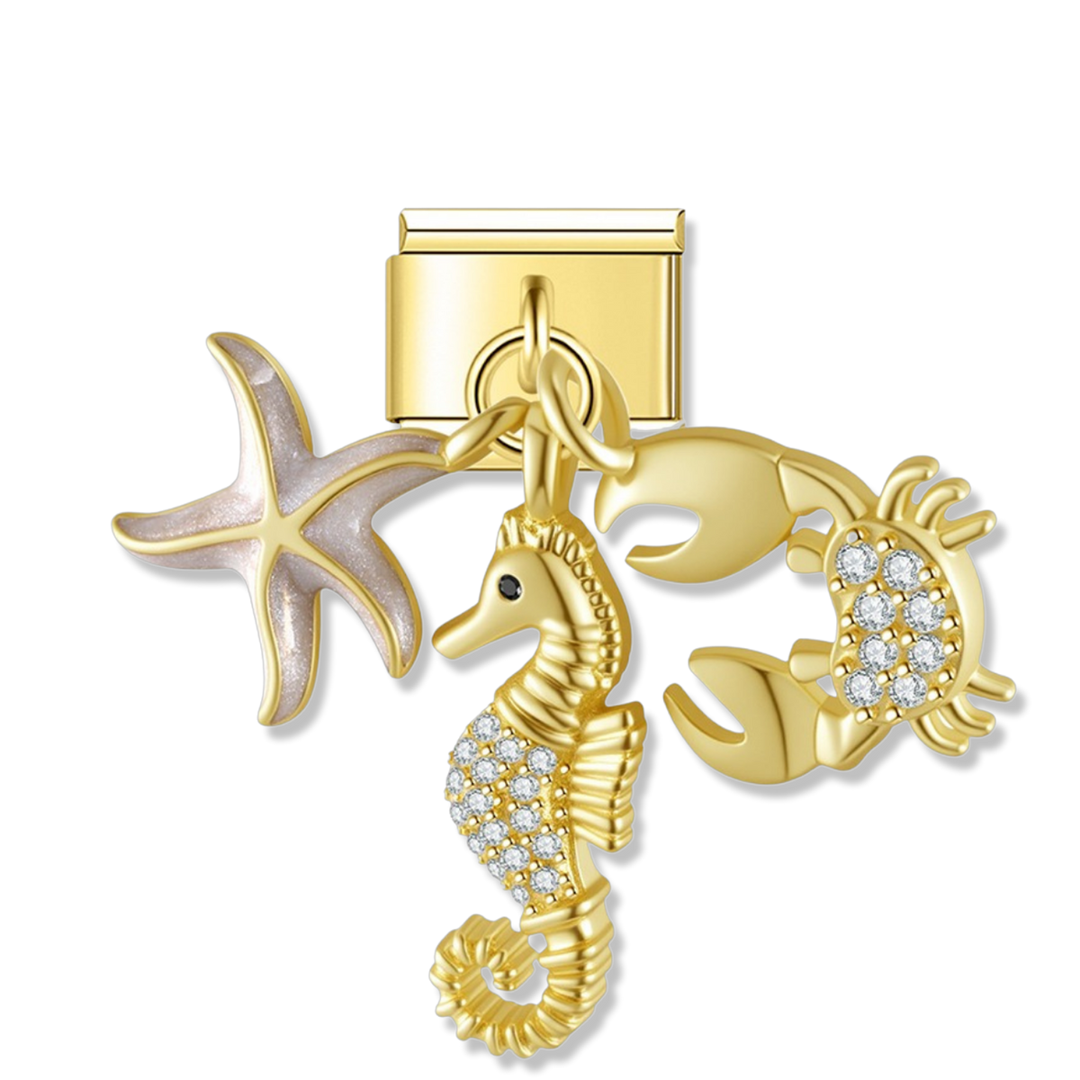 Ocean Sea Life - Gold Pendant Charm