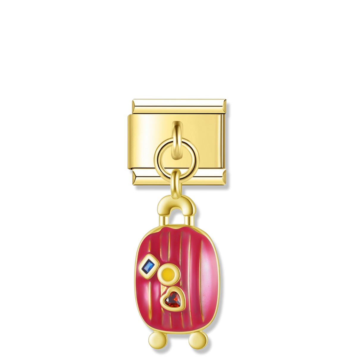 Wanderlust Ruby Suitcase - Gold Pendant Charm