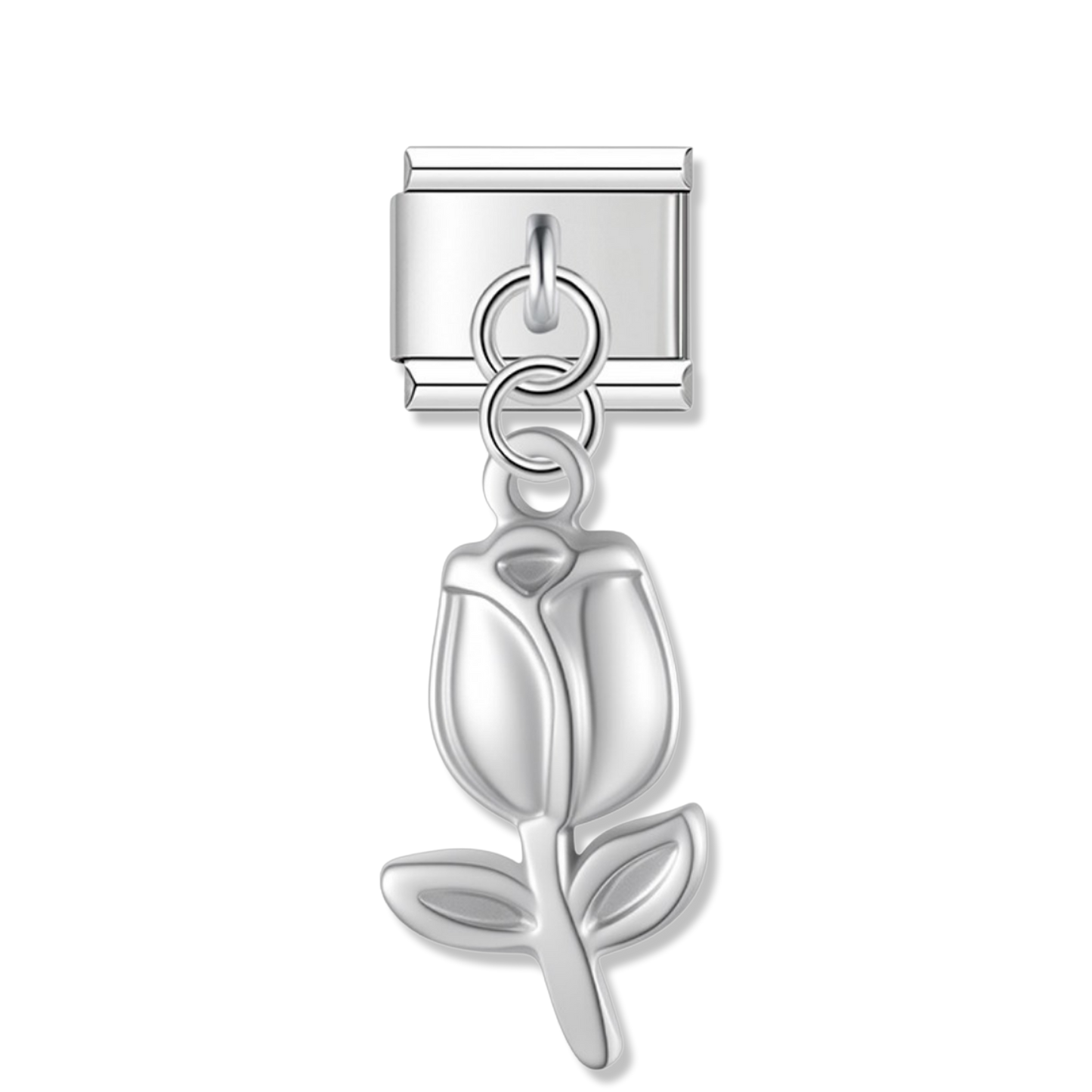 Tulip Flower - Silver Pendant Charm