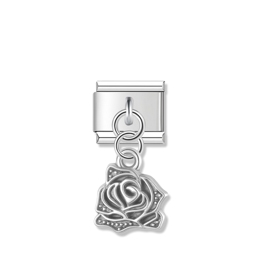 Blooming Rose - Silver Pendant Charm