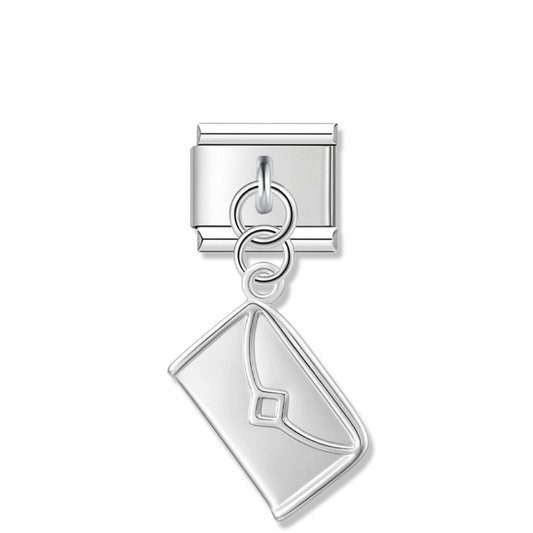 Love Letter Envelope - Silver Pendant Charm