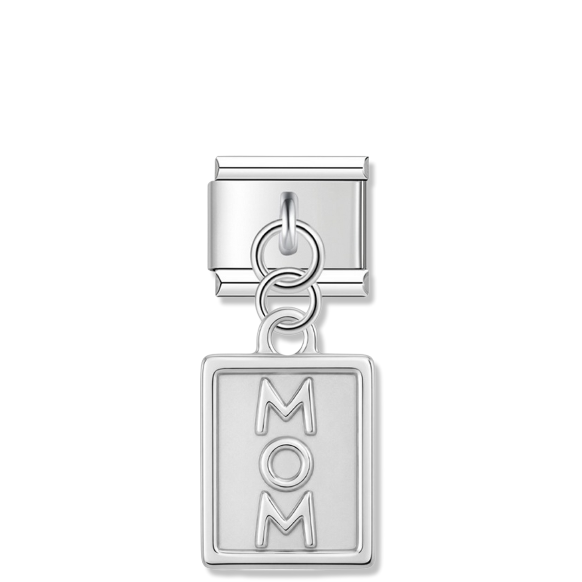 Mom Tag - Silver Pendant Charm