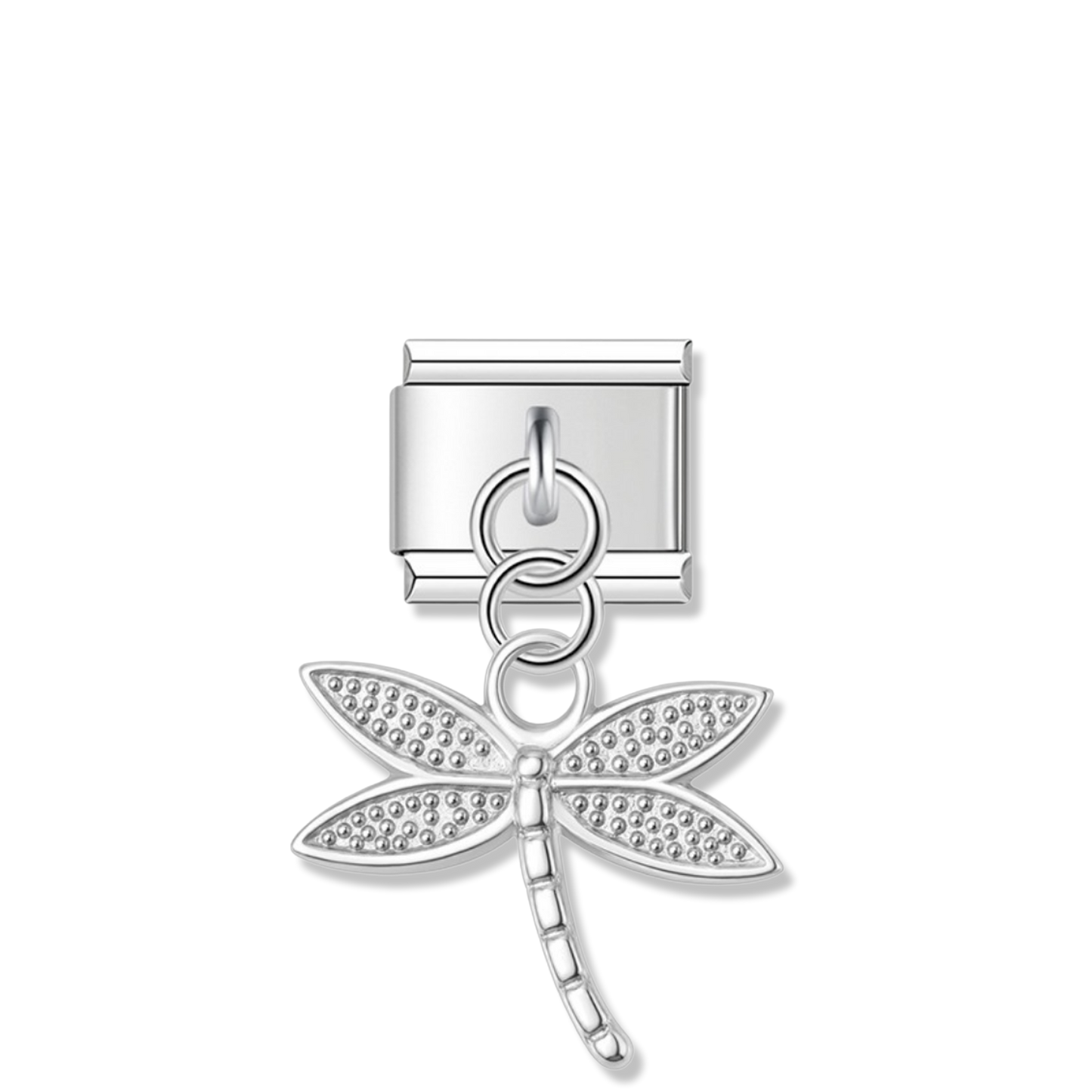 Sparkling Dragonfly - Silver Pendant Charm