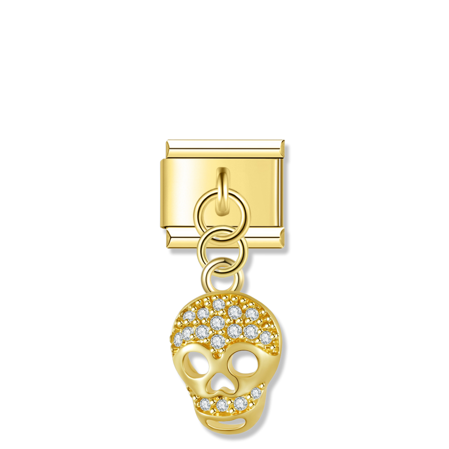Sparkling Skull - Gold Pendant Charm