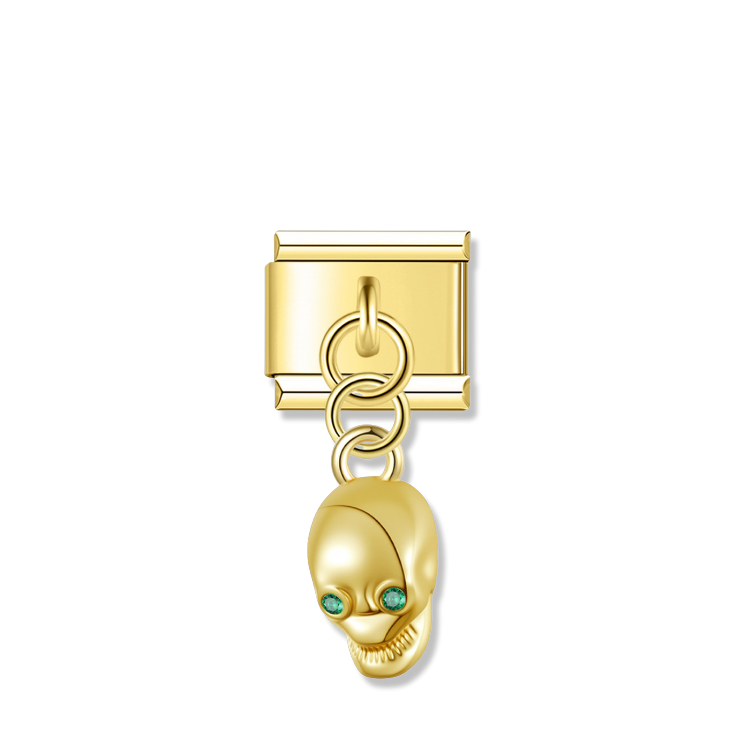Alien Head - Gold Pendant Charm