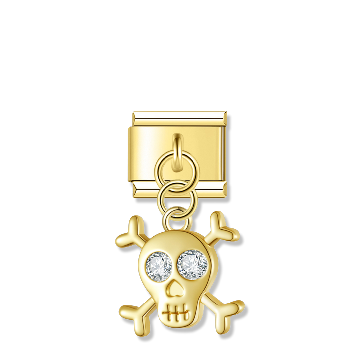 Skull And Crossbones - Gold Pendant Charm
